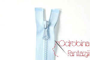 Zamek kostkowy rozdzielczy 35 cm błękit