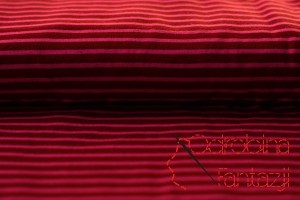 Dzianina bawełniana paski bordo 0,5mb