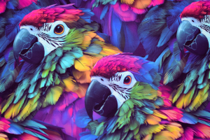 Dresówka duże papugi