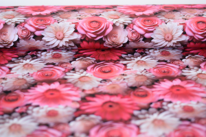 Jersey różowe kwiatki