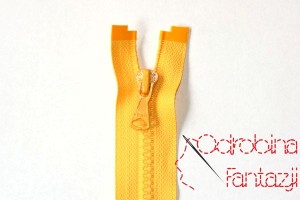 Zamek kostkowy rozdzielczy 35 cm żółty