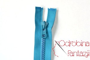 Zamek kostkowy rozdzielczy 35 cm turkus 